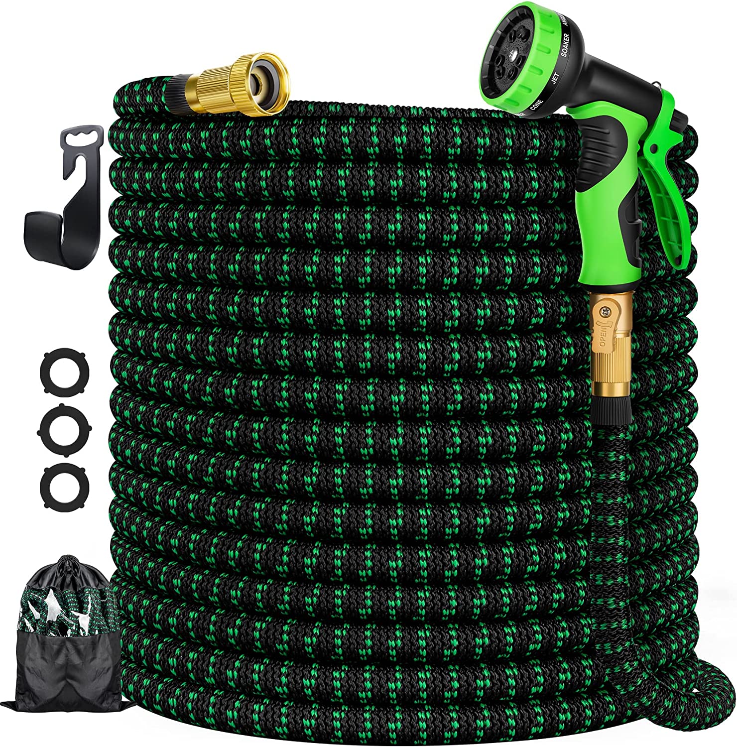 Aterod Expandable Garden Hose, 	Black Green - 100FT